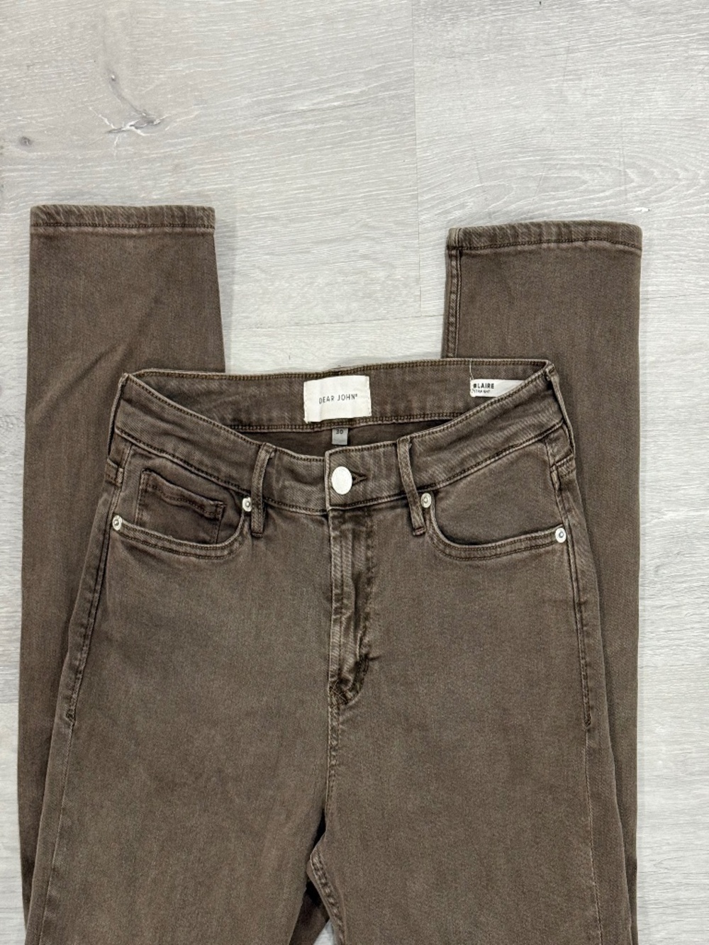 Dear John Blaire High Rise Straight Jeans Gray/Taupe Size 30